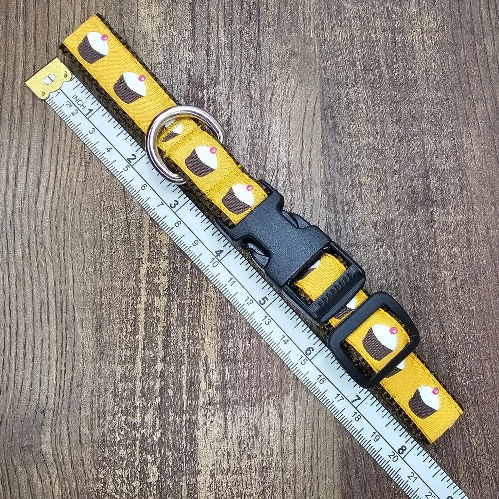 Bella Bean Cupcakes Leash 5’ & Collar M (25-63 lbs) Set in Spiced Orange